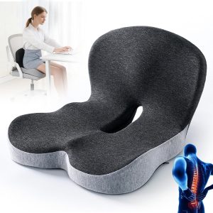 Memory Foam L-Shaped Integrated Seat Cushions Non Slip Memory Foam Seat Skin with Back Support Car Cushions for Driving